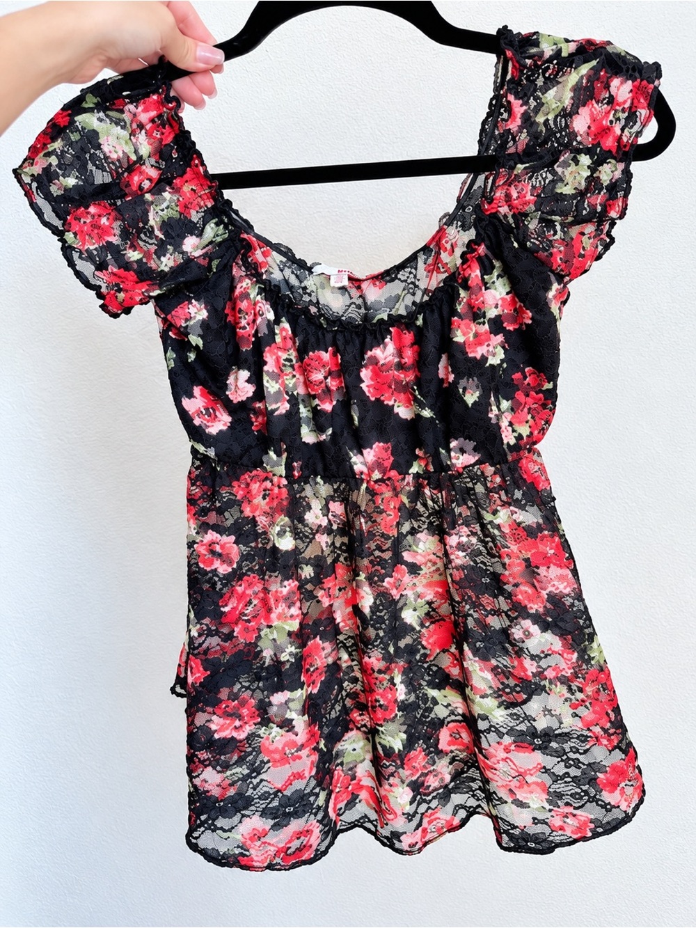 FLORAL LACE BLOUSE - Picture 3 of 11